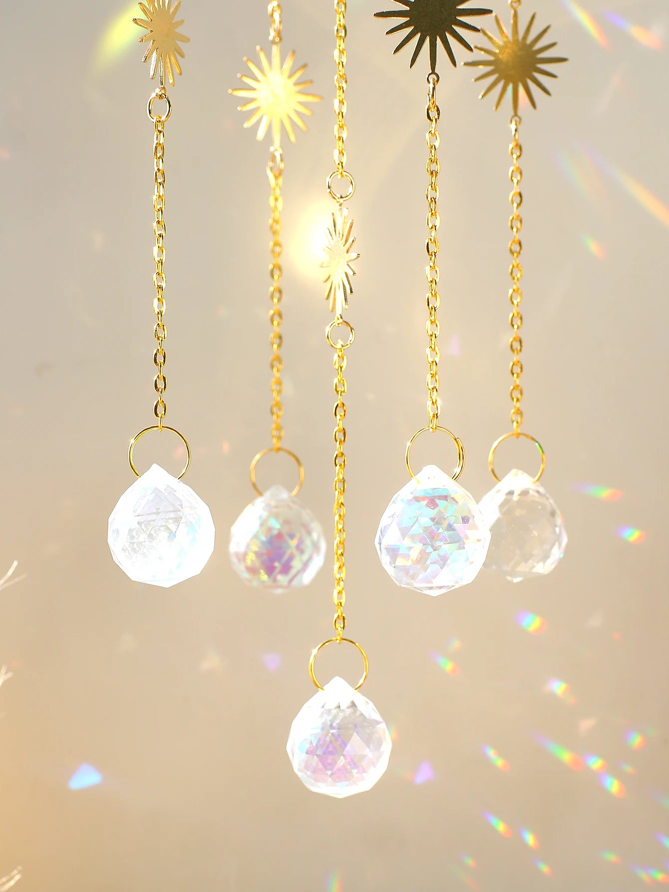 Prismatic Golden Hanging Suncatcher