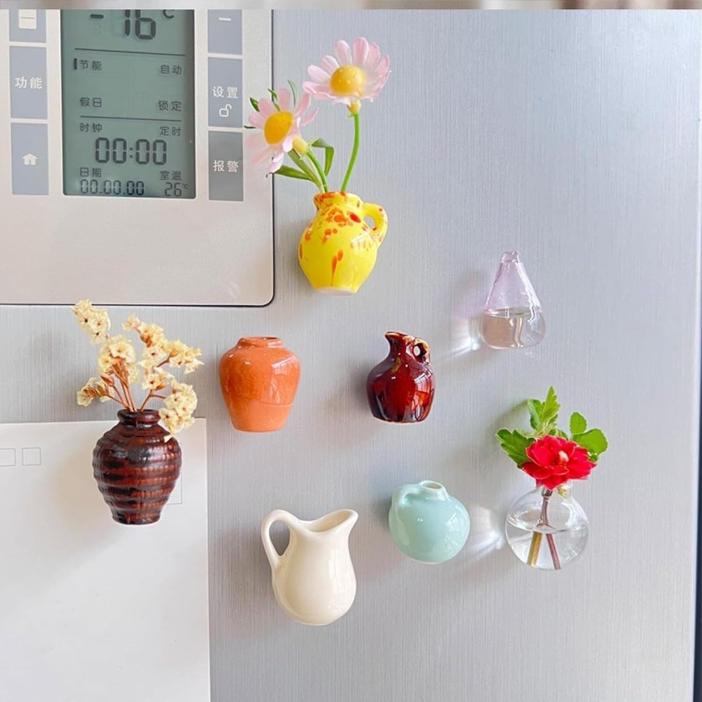 Bud Vase Fridge Magnets - Set of 8