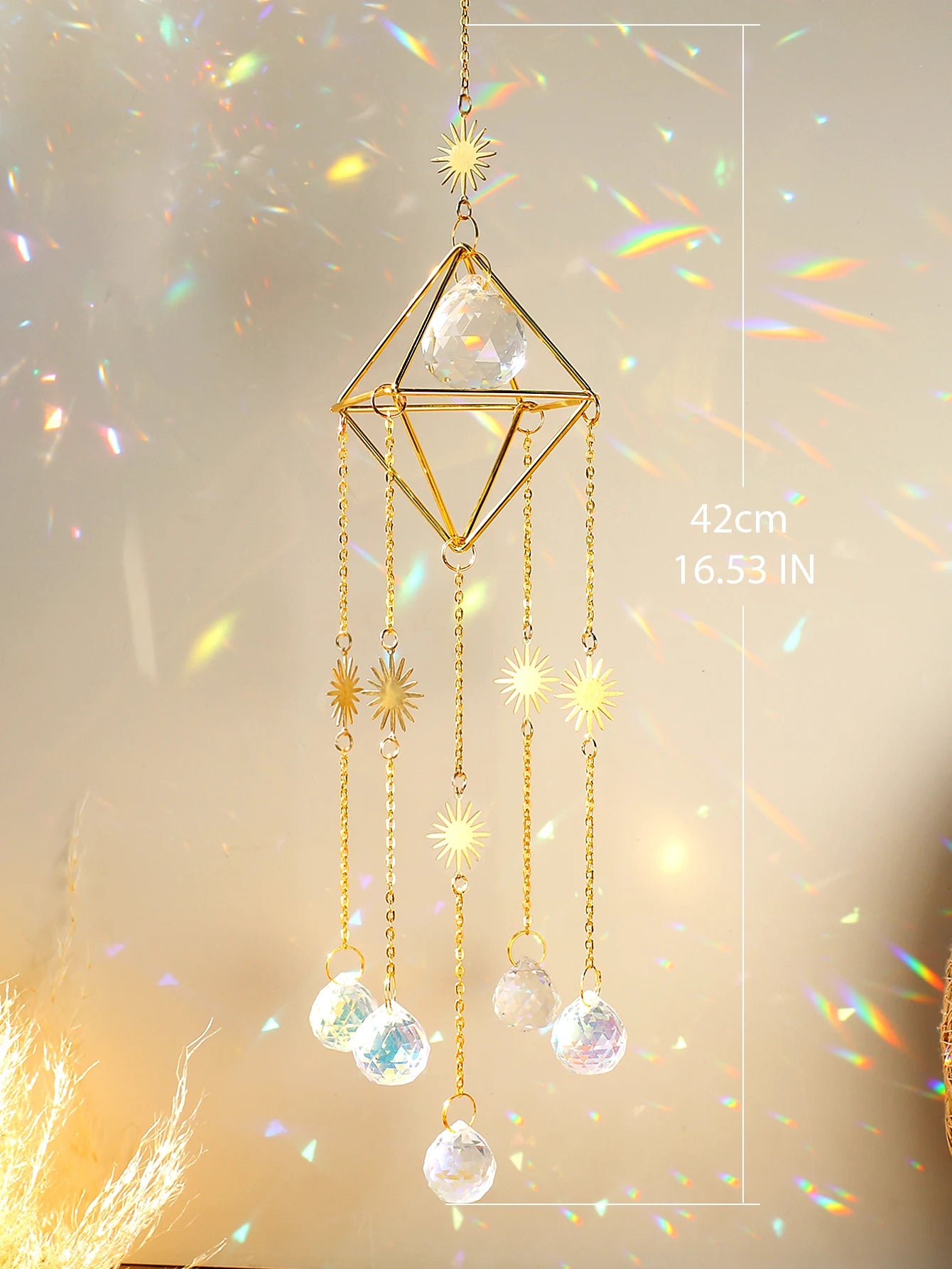Prismatic Golden Hanging Suncatcher
