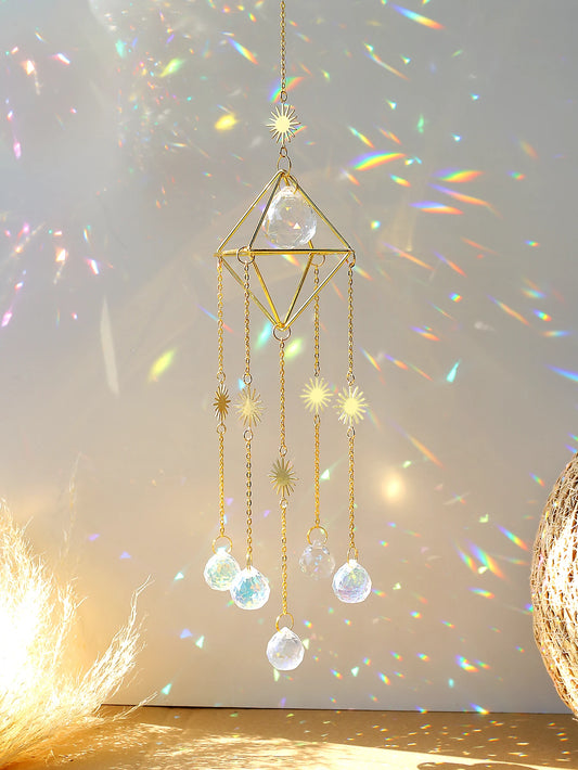 Prismatic Golden Hanging Suncatcher