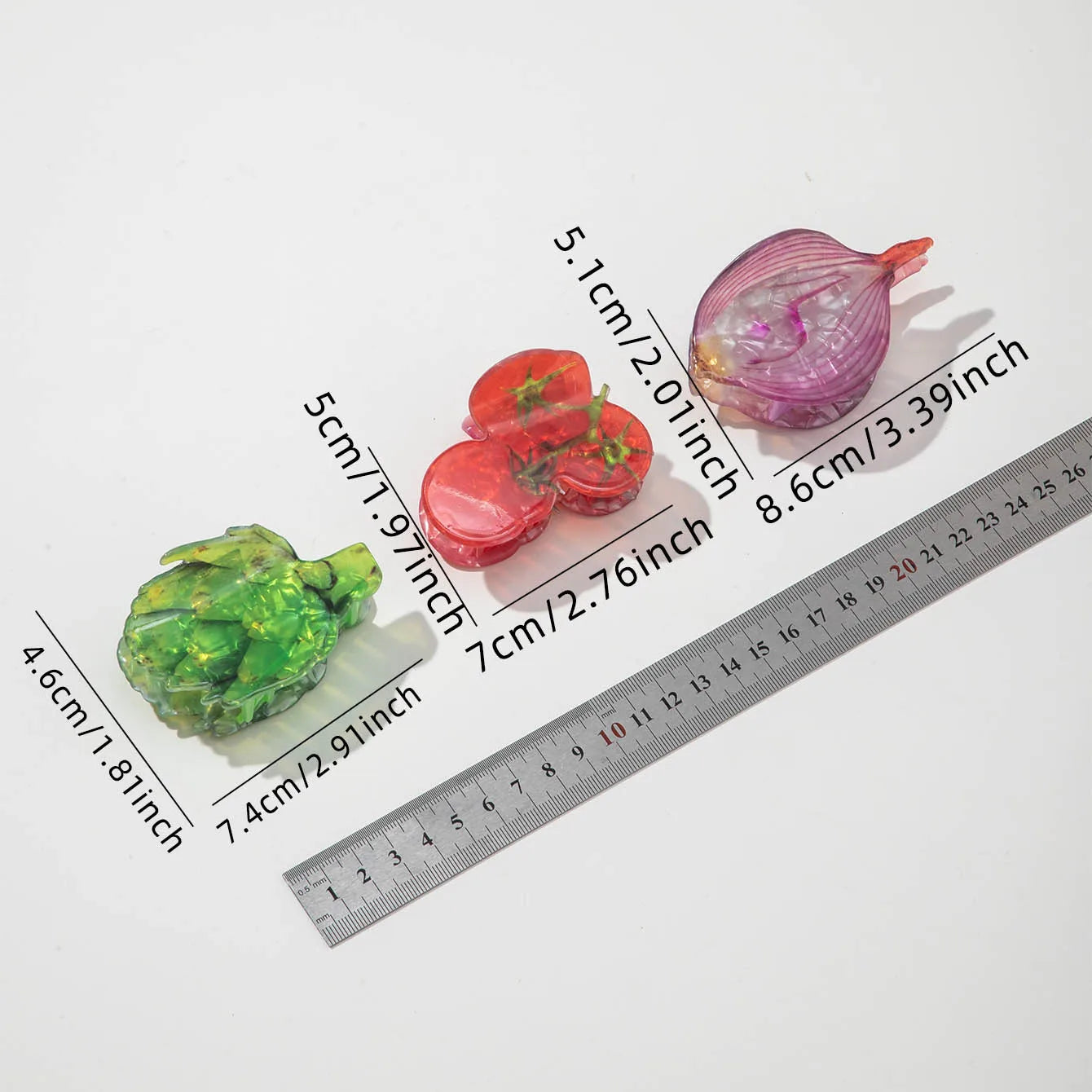 Farmer's Market Veggie Claw Clips
