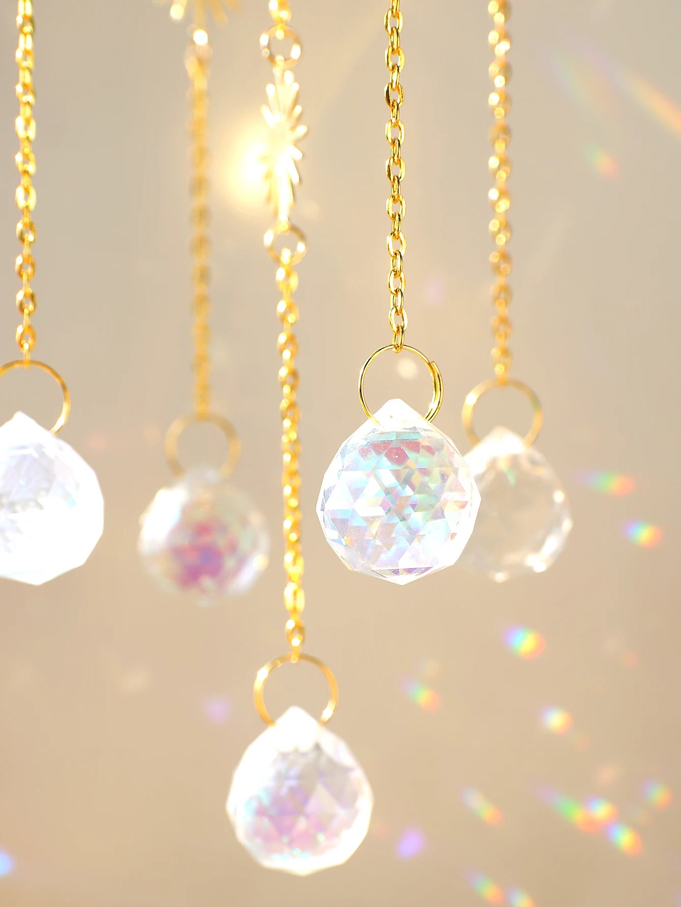 Prismatic Golden Hanging Suncatcher