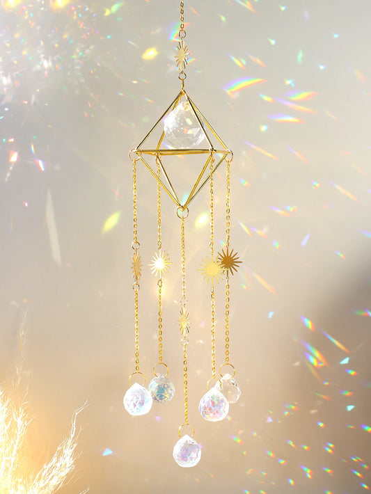 Prismatic Golden Hanging Suncatcher