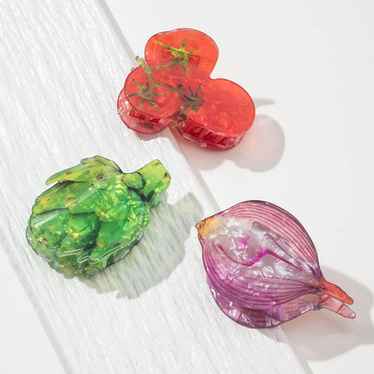 Farmer's Market Veggie Claw Clips