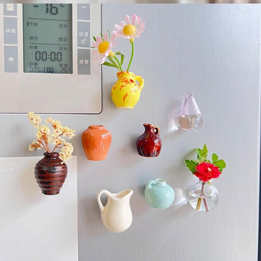 Bud Vase Fridge Magnets - Set of 8
