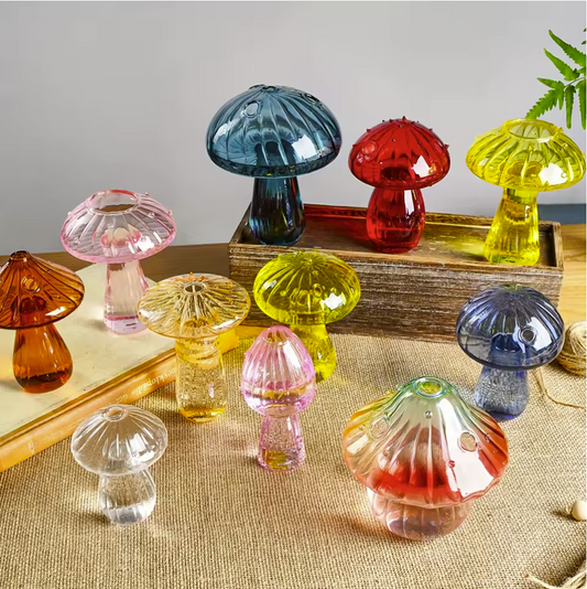Glass Mushroom Bud Vases